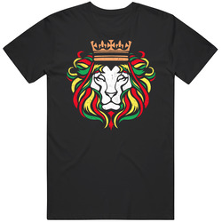 Lion Of Judah Rastafarian Reggae Rasta Distressed Mens Soft Cotton Tee T Shirt