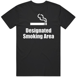 Designated Smoking Area Sign Mens Soft Cotton Tee T Shirt