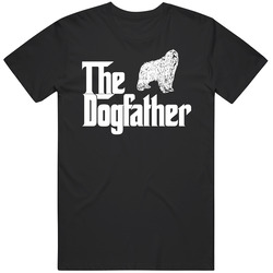 Bearded Collie Custom Dog Breed The Dogfather Black Mens Soft Cotton Tee T Shirt