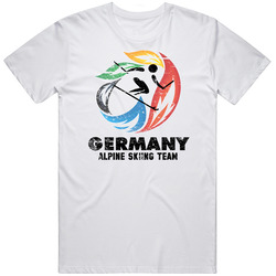 Germany Alpine Skiing Team 2014 Olympic Sochi Vintage Distressed Mens Soft Cotton Tee T Shirt