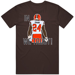 Nick Chubb In Chubb We Trust Cleveland Football Fan Mens Soft Cotton Tee T Shirt