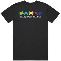 Clasically Trained Space Invaders Arcade Fan Video Game Gaming Mens Soft Cotton Tee T Shirt