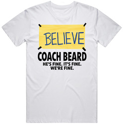 Coach Beard He's Fine It's Fine We're Fine Ted Lasso Group Halloween Costume Mens Soft Cotton Tee T Shirt