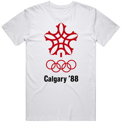 Calgary Winter 1988 Olypics Retro Logo World Olympiad Mens Soft Cotton Tee T Shirt
