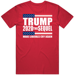 Trump 2020 The Sequel Make Liberals Cry Again Funny Supporter Mens Soft Cotton Tee T Shirt