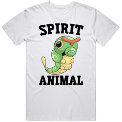 Caterpie Is My Spirit Animal Mens Soft Cotton Tee T Shirt