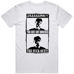 Damn You Just Got Knocked The Fck Out Funny Friday Stoner Movie Fan Mens Soft Cotton Tee T Shirt