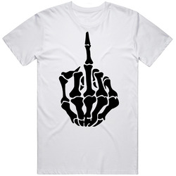 Skeleton Hand Middle Finger F You Cool Mens Soft Cotton Tee T Shirt