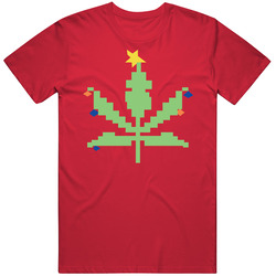 Christmas Weed Tree Marijuana Funny Pothead Gift Mens Soft Cotton Tee T Shirt