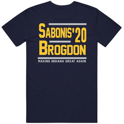 Domantas Sabonis Malcolm Brogdon 2020 Making Indiana Great Again Basketball Fan Mens Soft Cotton Tee T Shirt