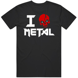 I Love Metal Music Rock Headbanger Mens Soft Cotton Tee T Shirt
