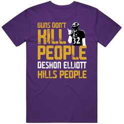 Deshon Elliott Guns Dont Kill Baltimore Football Fan Mens Soft Cotton Tee T Shirt