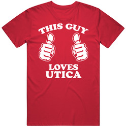 This Guy Loves Utica Custom Mens Soft Cotton Tee T Shirt