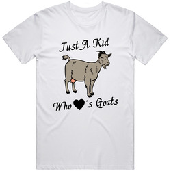 Just A Kid Who Loves Goats Mens Soft Cotton Tee T Shirt