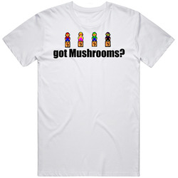 Got Mushrooms Funny Mario Mens Soft Cotton Tee T Shirt