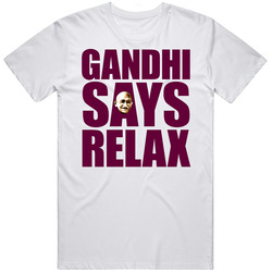 Gandhi Says Relax Funny Yoga Meditation Mens Soft Cotton Tee T Shirt