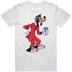 Goofy Bedtime Disney Cartoon Mens Soft Cotton Tee T Shirt