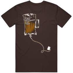 Funny Coffee Iv Intravenous Mens Soft Cotton Tee T Shirt