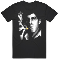 Scarface Tony Montana Smoke Mens Soft Cotton Tee T Shirt