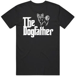 Papillon Custom Dog Breed The Dogfather Black Mens Soft Cotton Tee T Shirt