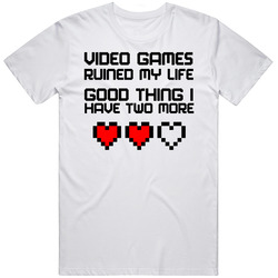 Video Games Ruined My Life Funny Gamer Mens Soft Cotton Tee T Shirt