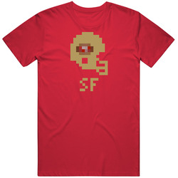 San Francisco Sf Football Nfl Team Pixelated 8 Bit Logo Fan Mens Soft Cotton Tee T Shirt