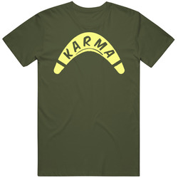 Funny Karma Boomerang Geek Mens Soft Cotton Tee T Shirt
