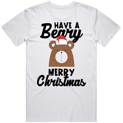 Have A Beary Merry Christmas Bear Mens Soft Cotton Tee T Shirt
