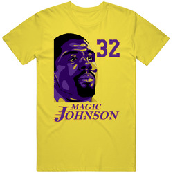 Magic Johnson 32 Los Angeles L Basketball Legend Fan Mens Soft Cotton Tee T Shirt