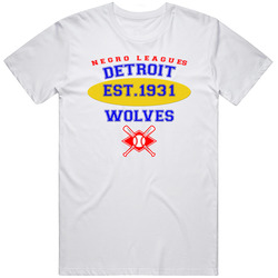 Detroit Wolves Baseball  Easten Colored League Baseball Logo Mens Soft Cotton Tee T Shirt
