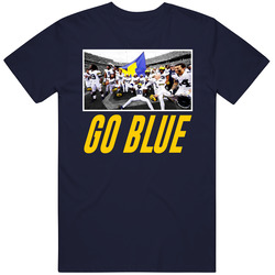 Plant The Flag At Go Blue Mens Soft Cotton Tee T Shirt