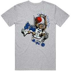 Shaquille Oneal Retro Basketball Caricature Mens Soft Cotton Tee T Shirt