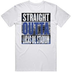 Indianapolis Lucas Oil Stadium Straight Outta Stadium Football Fan Mens Soft Cotton Tee T Shirt