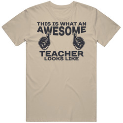 This Is What An Awesome Teacher Looks Like Funny Teaching Mens Soft Cotton Tee T Shirt