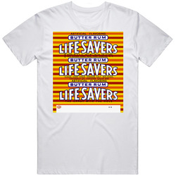 Life Savers Butter Rum Wrapper Hard Candy Sweets Foodie Food Mens Soft Cotton Tee T Shirt