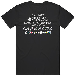 Not Great At Advice Sarcastic Comment Chandler Bing Friends Mens Soft Cotton Tee T Shirt