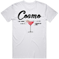 Cosmopolitan Cosmo Bar Alcoholic Drink Bartender Recipe Poster Party Gift Mens Soft Cotton Tee T Shirt