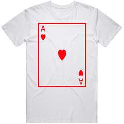 Ace Of Hearts Playing Card Funny Halloween Costume Mens Soft Cotton Tee T Shirt