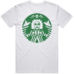 Beetlejuice Parody Starbucks Funny Halloween Movie Fan Mens Soft Cotton Tee T Shirt