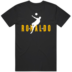 Air Cristiano Ronaldo Juventus Fc Soccer Football Player Jumping Head Goal Mens Soft Cotton Tee T Shirt