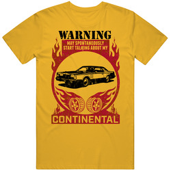 Lincoln Continental Warning May Start Talking About My Car Worn Look Mens Soft Cotton Tee T Shirt