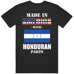 Made In America With Honduran Parts Patriotic Nationality Mens Soft Cotton Tee T Shirt