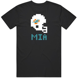 Miami Mia Football Nfl Team Pixelated 8 Bit Logo Fan Mens Soft Cotton Tee T Shirt