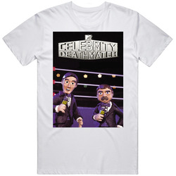 Celebrity Death Match Annnouncers 90s Comedy Tv Show Mens Soft Cotton Tee T Shirt