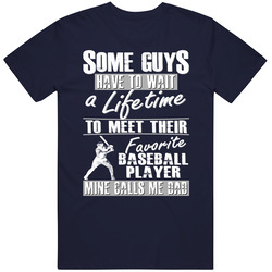 My Favorite Baseball Player Calls Me Dad Mens Soft Cotton Tee T Shirt