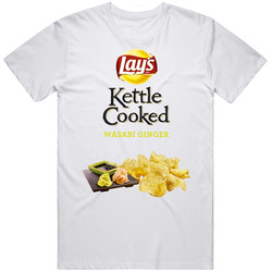 Lay's Kettle Cooked Wasabi Ginger Potato Chips Bag Costume Mens Soft Cotton Tee T Shirt