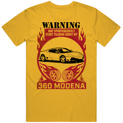 Ferrari 360 Modena Warning May Start Talking About My Car Worn Look Mens Soft Cotton Tee T Shirt