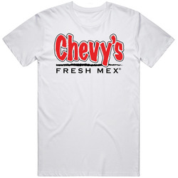 Chevy's Fresh Tex Mex Grill Mexican Food Restaurant Logo Mens Soft Cotton Tee T Shirt