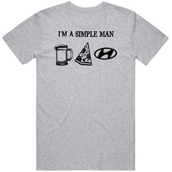 Hyundai Simple Man Beer Pizza Car Logo Driving Fan Mens Soft Cotton Tee T Shirt