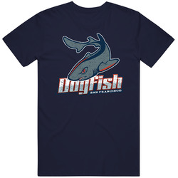 San Francisco Dogfish Major League Ultimate Frisbee Retro Team Logo Mens Soft Cotton Tee T Shirt